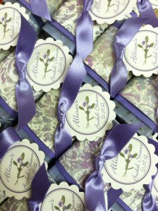 Lavender soap has been a staple in my bathroom for a long time for a reason- it leaves your hands smelling delicious! Check out ourdesigner on etsy to order soap as wedding favors