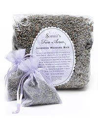 Instead of throwing rice after the wedding, throw lavender: it is more environmentally friendly and you can't beat that smell! Check etsy to buy lavender.